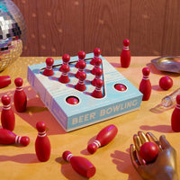 Beer Bowling Drinking Game Set Brass Monkey 