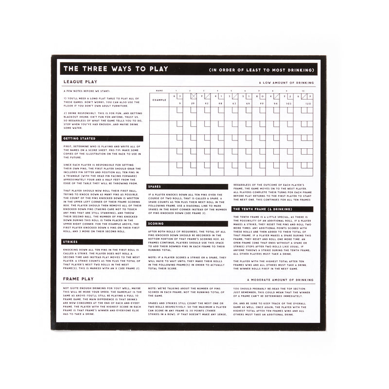 Beer Bowling Drinking Game Set Brass Monkey 