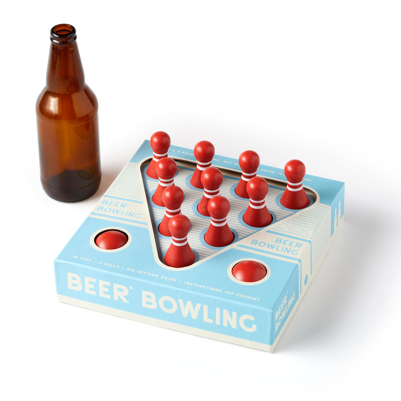 Beer Bowling Drinking Game Set Brass Monkey 