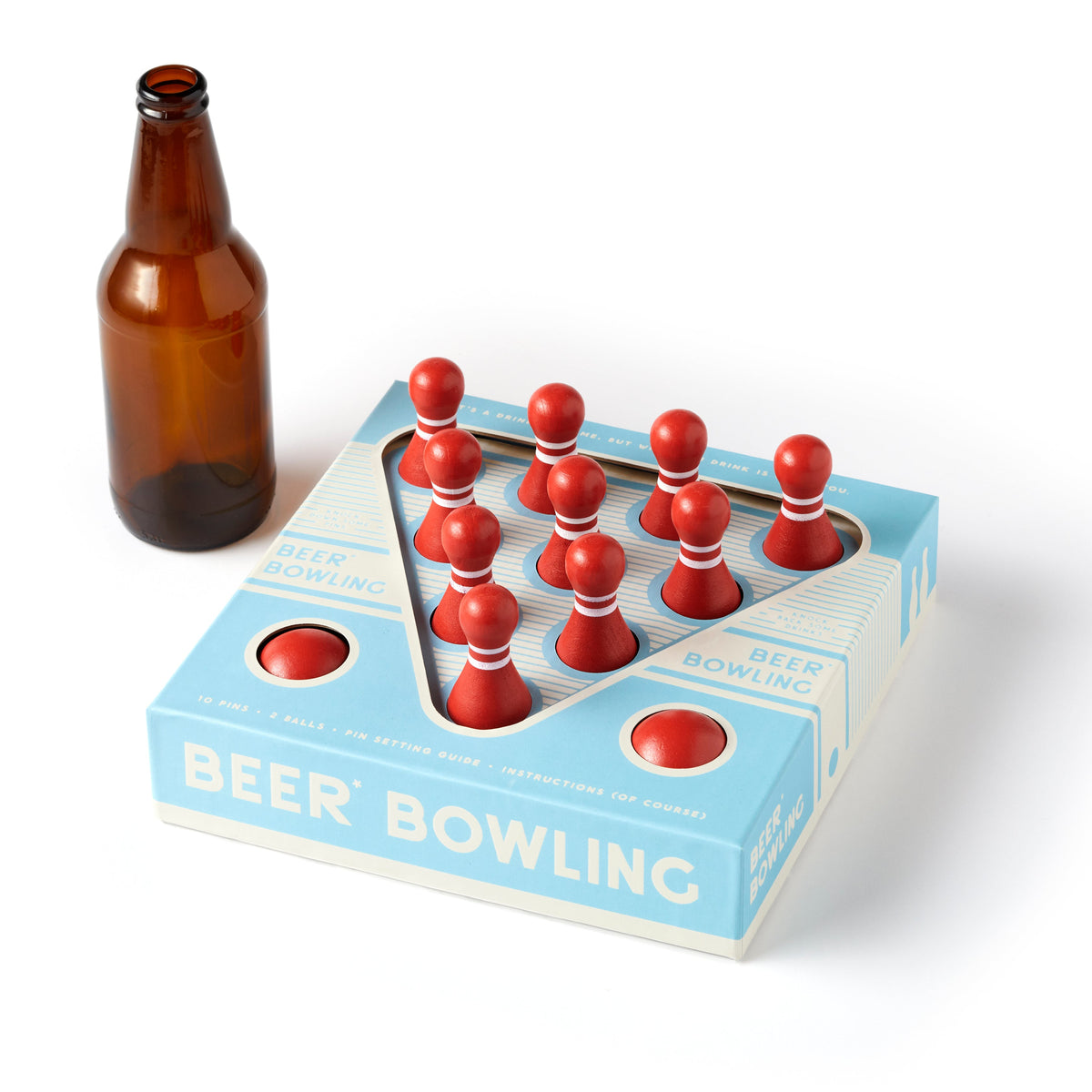 Beer Bowling Drinking Game Set Brass Monkey 