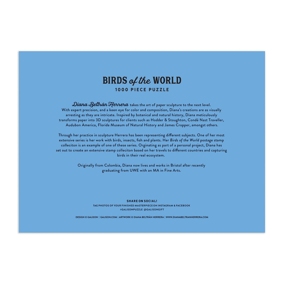 Birds of the World 1000 Piece Jigsaw Puzzle 1000 Piece Puzzles Diana Beltran Herrera Collection 