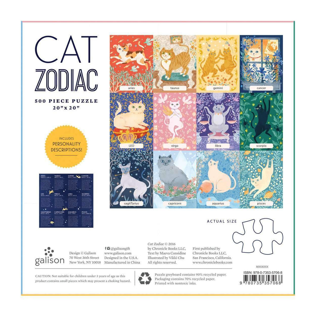 Cat Zodiac 500 Piece Puzzle 500 Piece Puzzles Galison 
