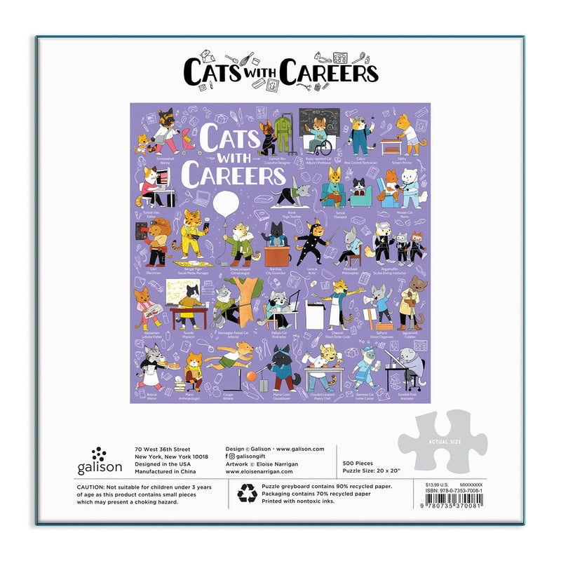 Cats with Careers 500 Piece Jigsaw Puzzle 500 Piece Puzzles Eloise Narrigan 