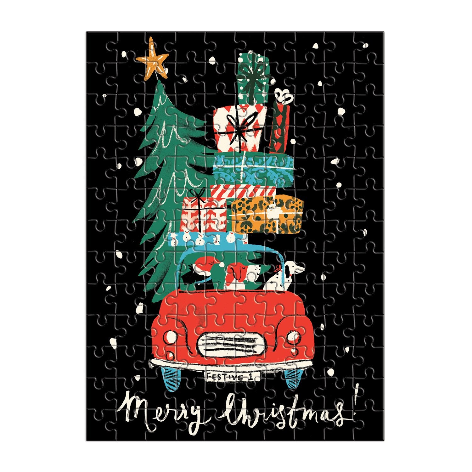 Christmas Car 130-Piece Puzzle Ornament | Galison