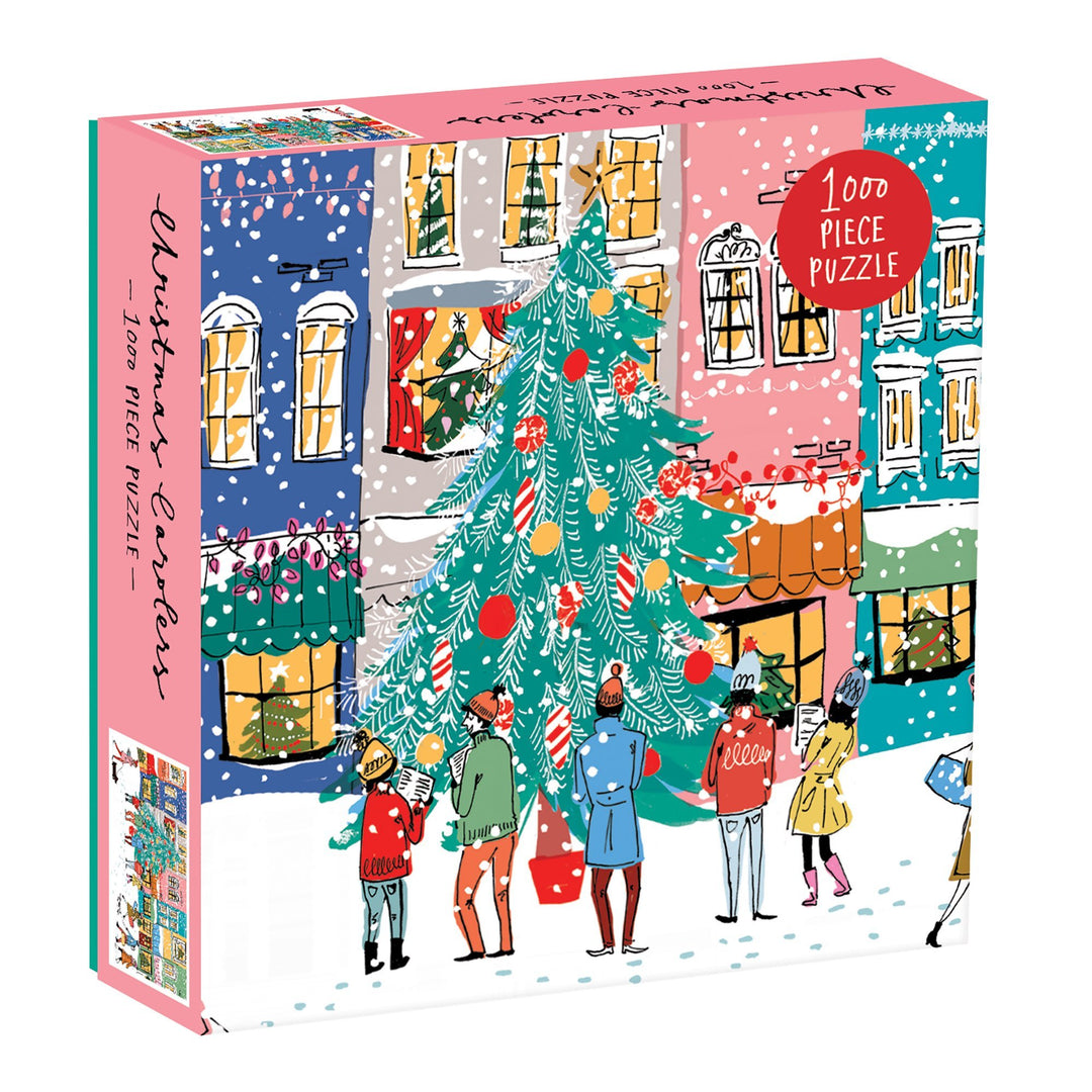 Christmas Carolers Square Boxed 1000 Piece Puzzle Holiday 1000 Piece Puzzles Galison 