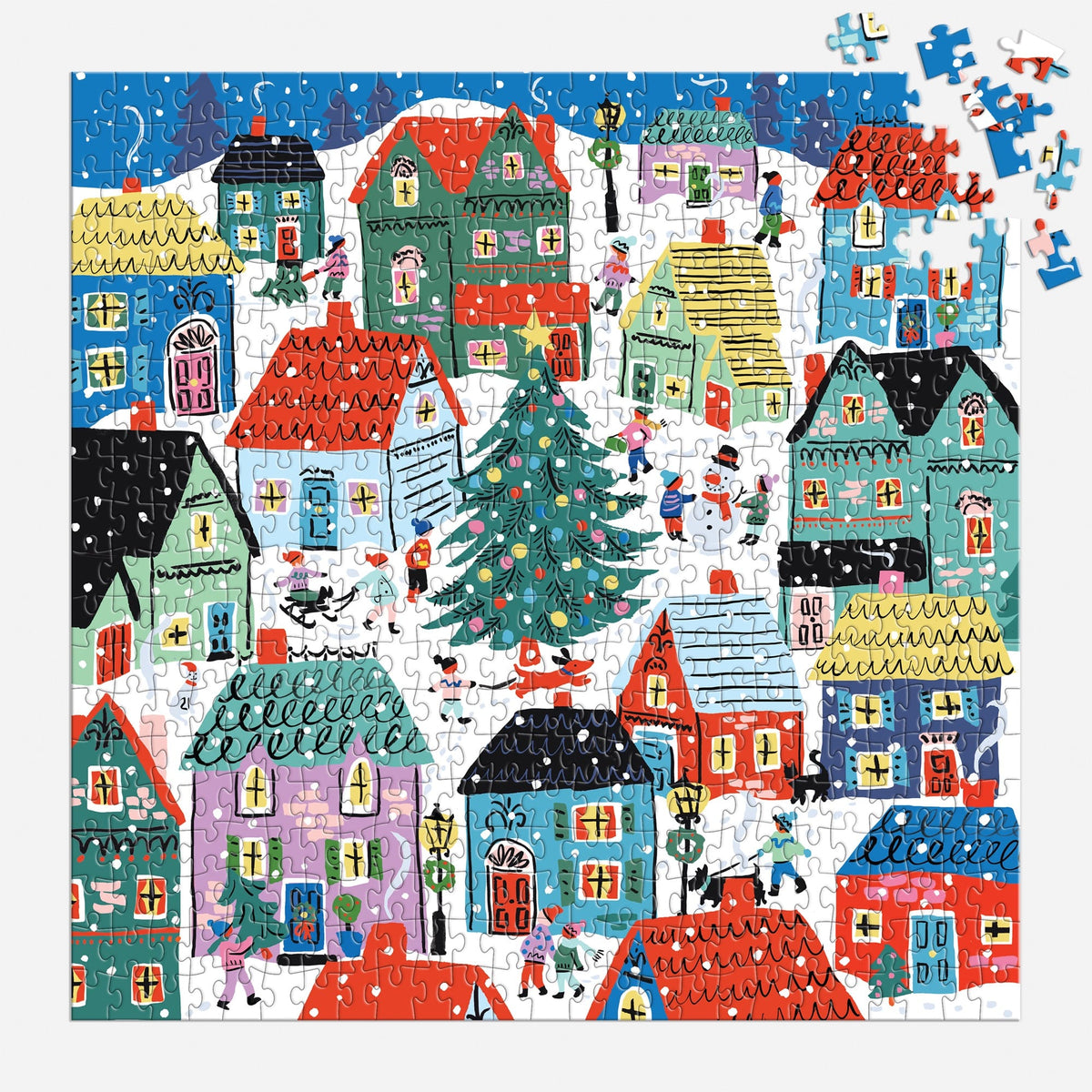 Christmas in the Village 500 Piece House Puzzle Louise Cunningham 