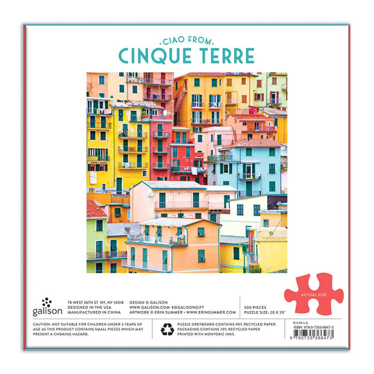 Ciao from Cinque Terre 500 Piece Puzzle 500 Piece Puzzles Galison 