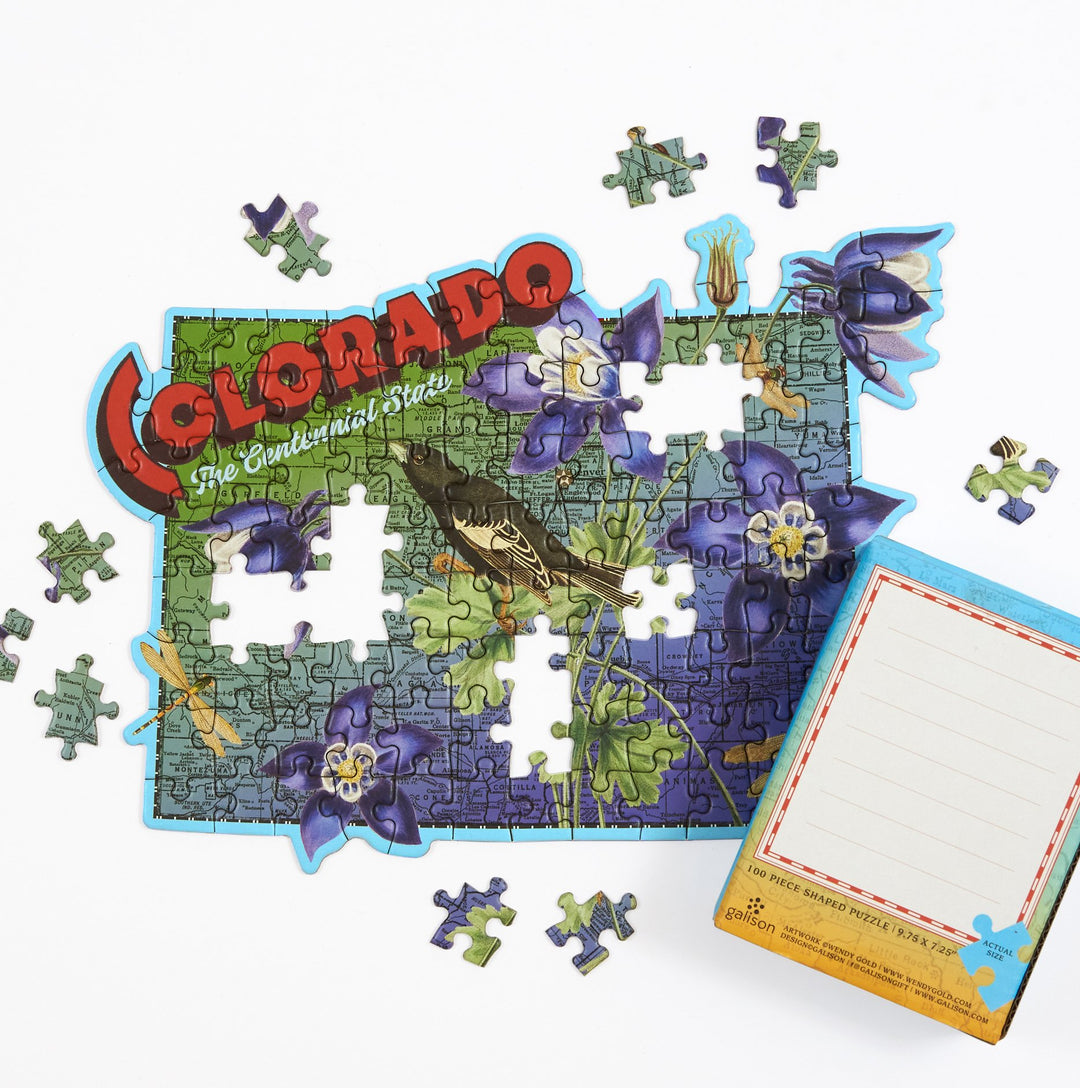 Colorado Mini Shaped Puzzle 100 Piece Puzzles Wendy Gold 