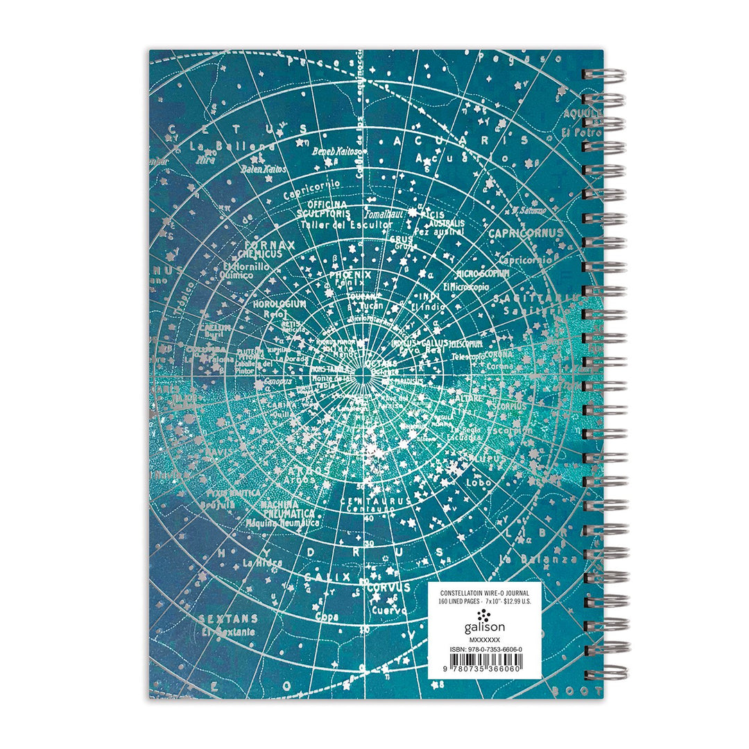 Constellation Grid 7 x 10" Wire-O Journal Journals and Notebooks Cosmos Collection 
