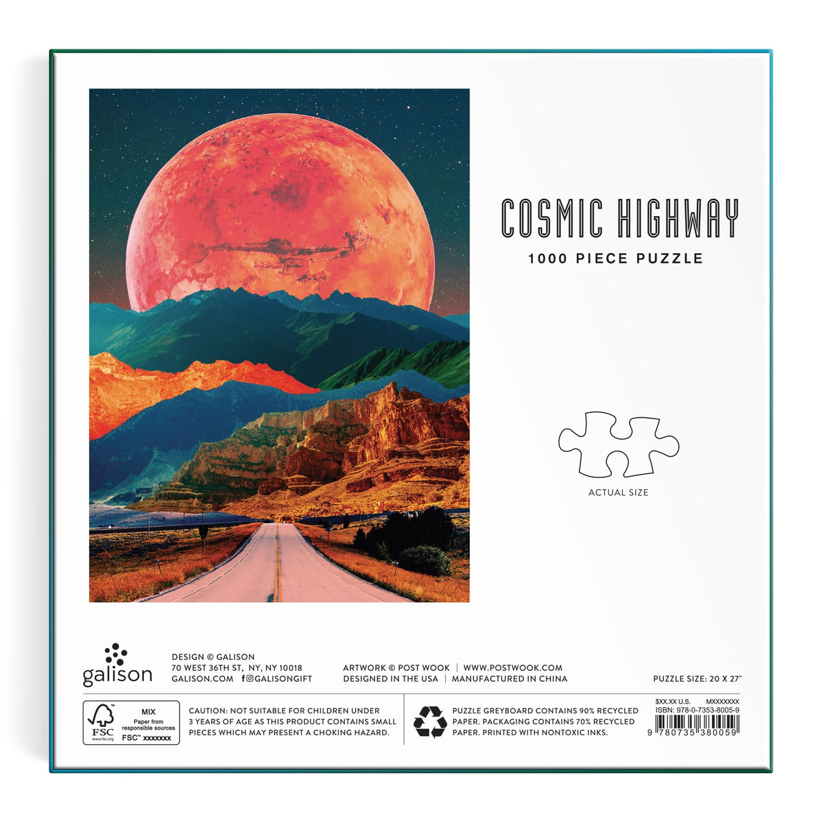Cosmic Highway 1000 Piece Puzzle in a Square Box Poost Wook 