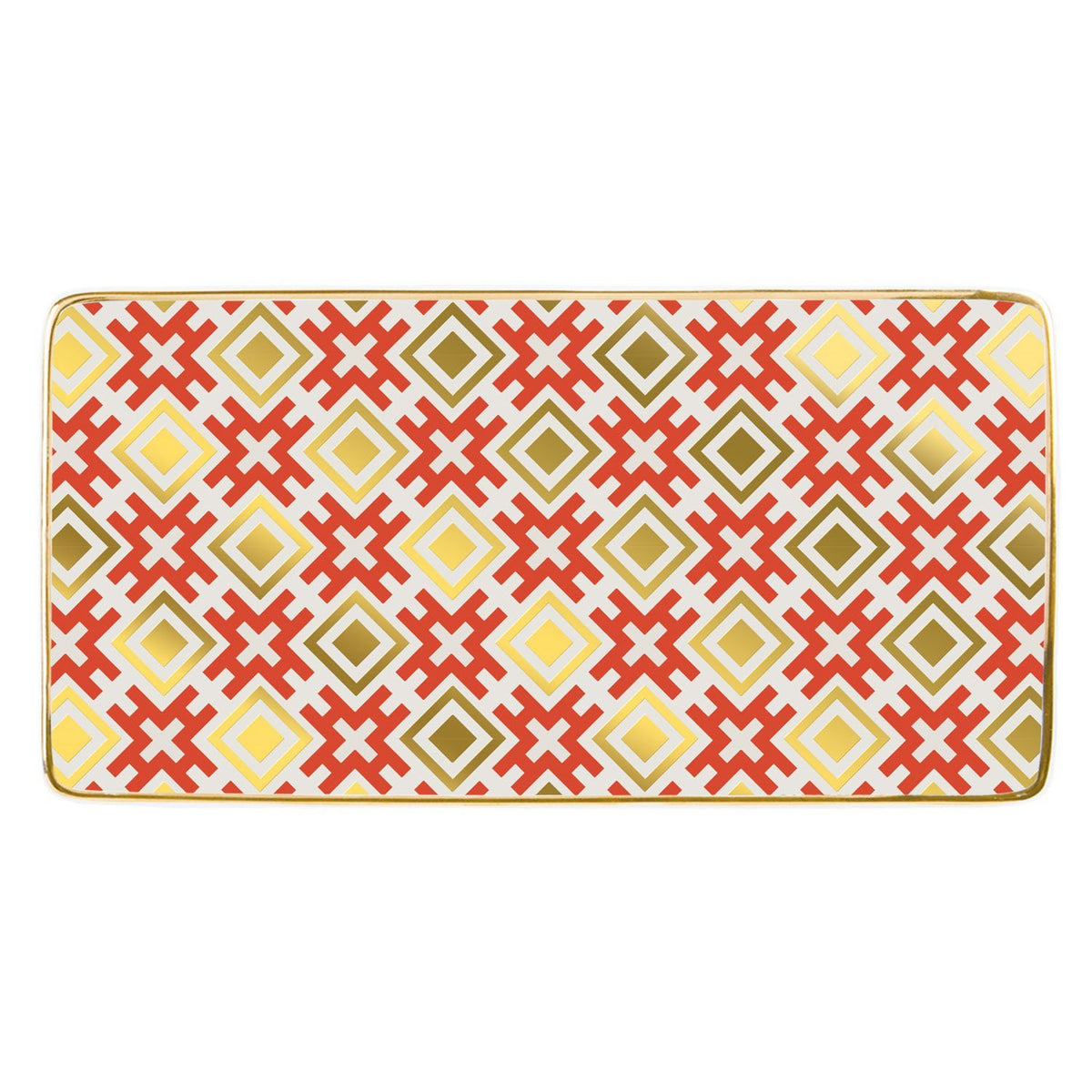 David Hicks Hicksonian (Reds) Large Porcelain Tray Porcelain Trays Galison 