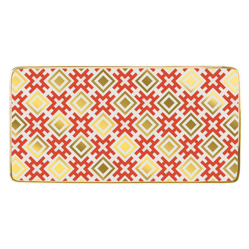 David Hicks Hicksonian (Reds) Large Porcelain Tray Porcelain Trays Galison 