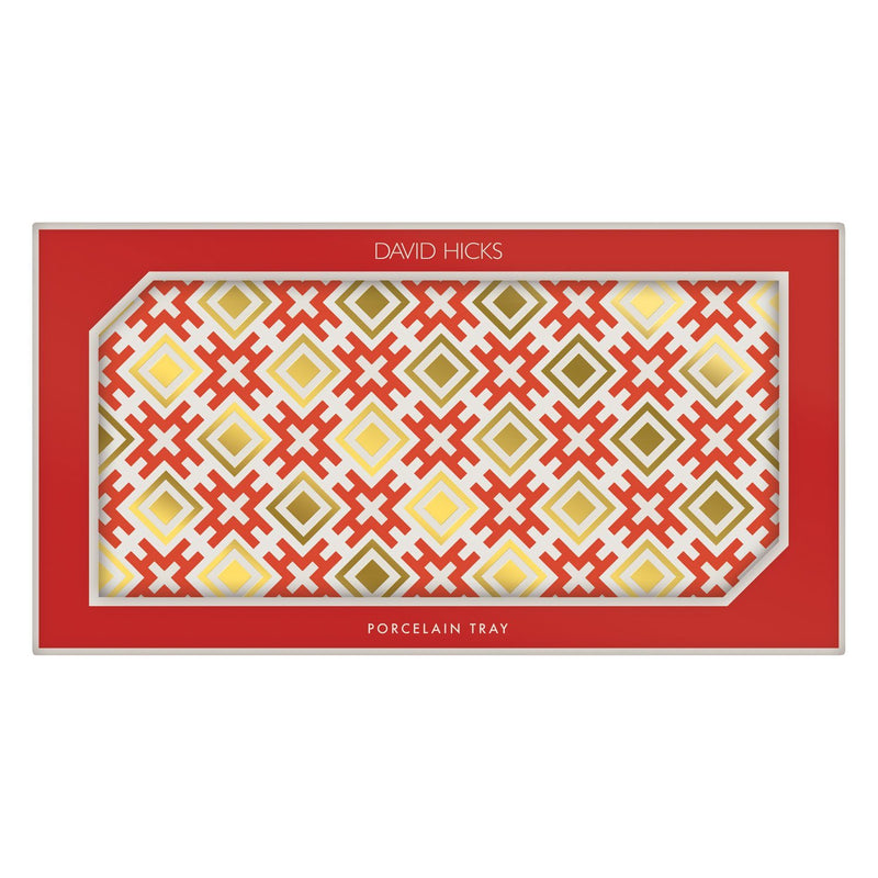 David Hicks Hicksonian (Reds) Large Porcelain Tray Porcelain Trays Galison 