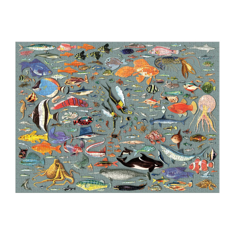 Deepest Dive 1000 Piece Puzzle with Shaped Pieces 1000 Piece Puzzles Ben Giles Collection 