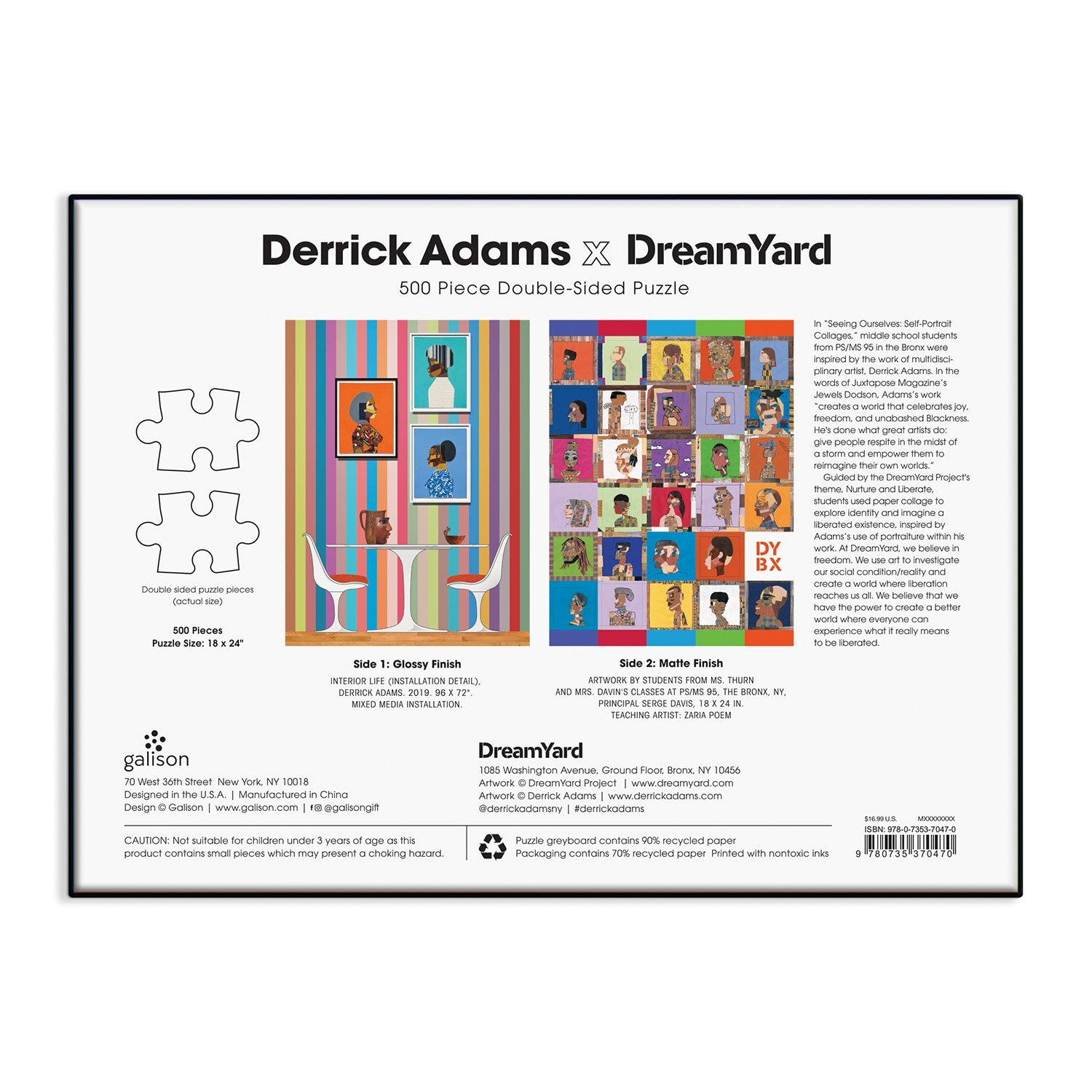 Derrick Adams x Dreamyard 500 Piece Double-Sided Puzzle | Galison