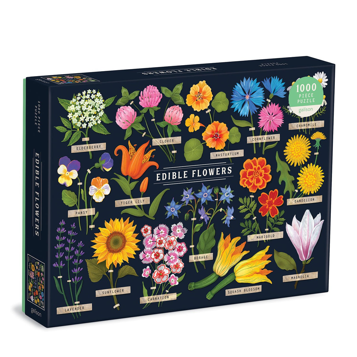 Edible Flowers 1000 Piece Jigsaw Puzzle 1000 Piece Puzzles Olga Akbarova 