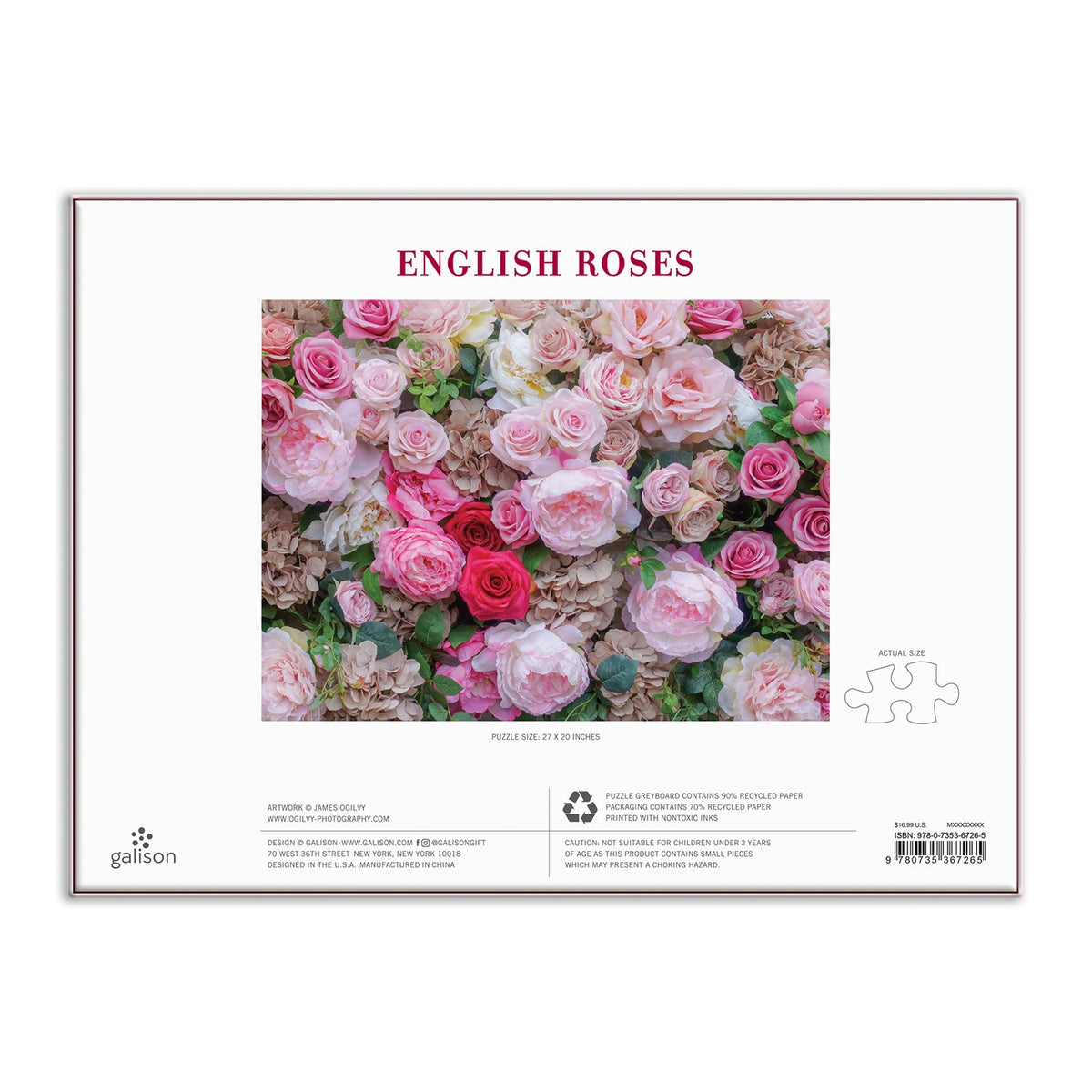 English Roses 1000 Piece Puzzle 1000 Piece Puzzles James Ogilvy Collection 