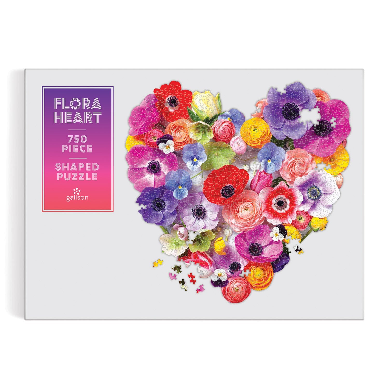 Flora Heart 750 Piece Shaped Puzzle – Galison