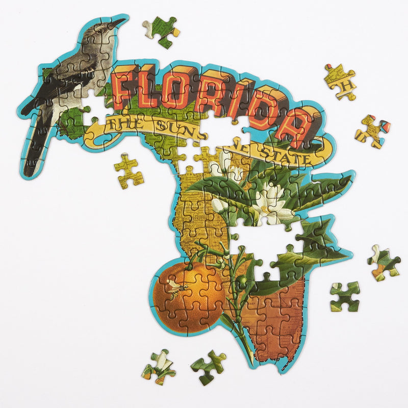 Florida Mini Shaped Jigsaw Puzzle 100 Piece Puzzles Wendy Gold 