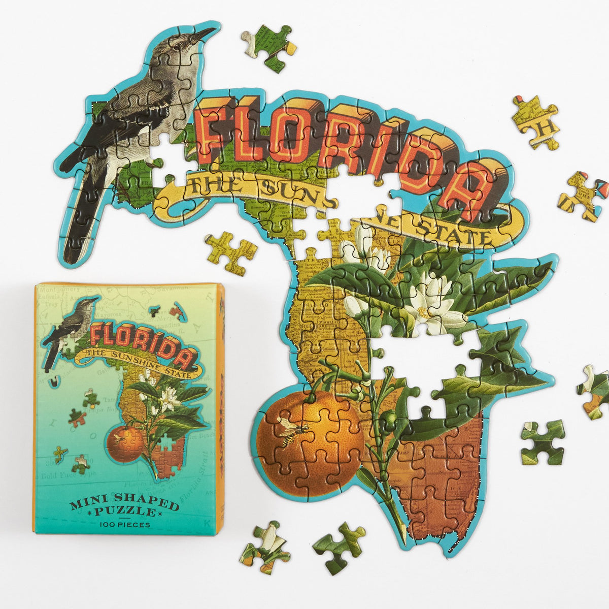 Florida Mini Shaped Jigsaw Puzzle 100 Piece Puzzles Wendy Gold 