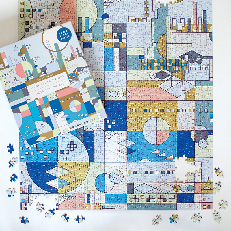Frank Lloyd Wright City By The Sea 1000 Piece Foil Puzzle 1000 Piece Puzzles Frank Lloyd Wright Collection 