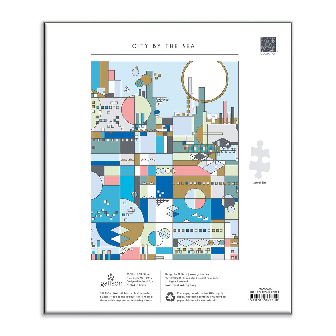Frank Lloyd Wright City By The Sea 1000 Piece Foil Puzzle Foil Puzzles Frank Lloyd Wright Collection 