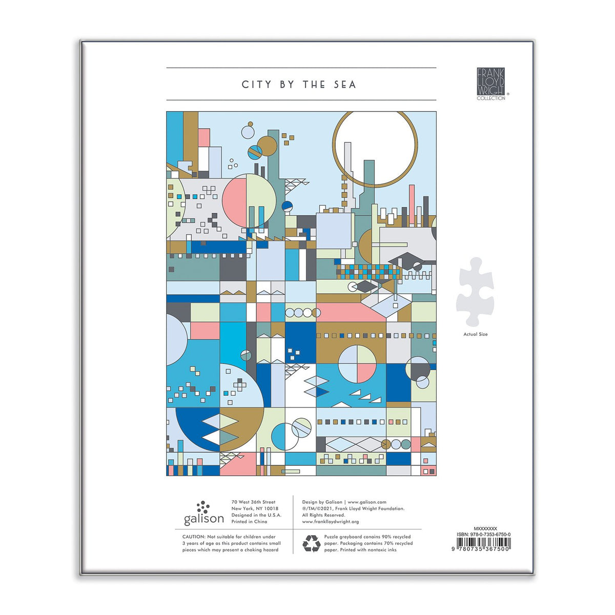 Frank Lloyd Wright City By The Sea 1000 Piece Foil Puzzle Foil Puzzles Frank Lloyd Wright Collection 