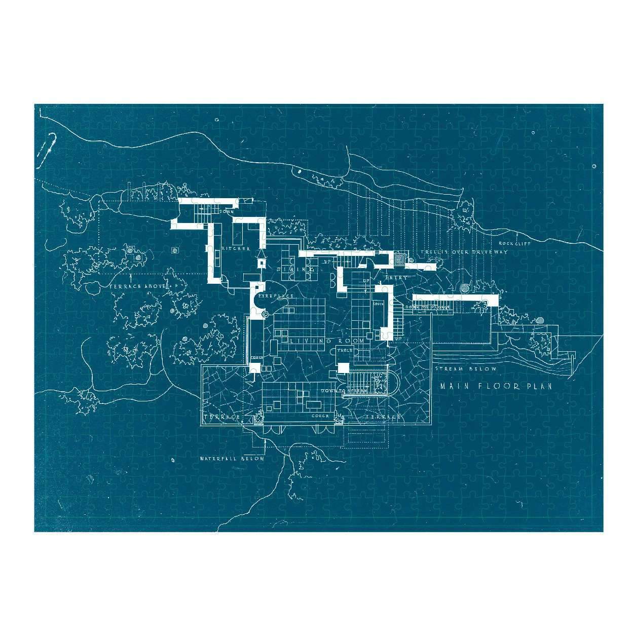 Frank Lloyd Wright Fallingwater 2-sided 500 Piece Puzzle Frank Lloyd Wright Fallingwater 2-sided 500 Piece Puzzle