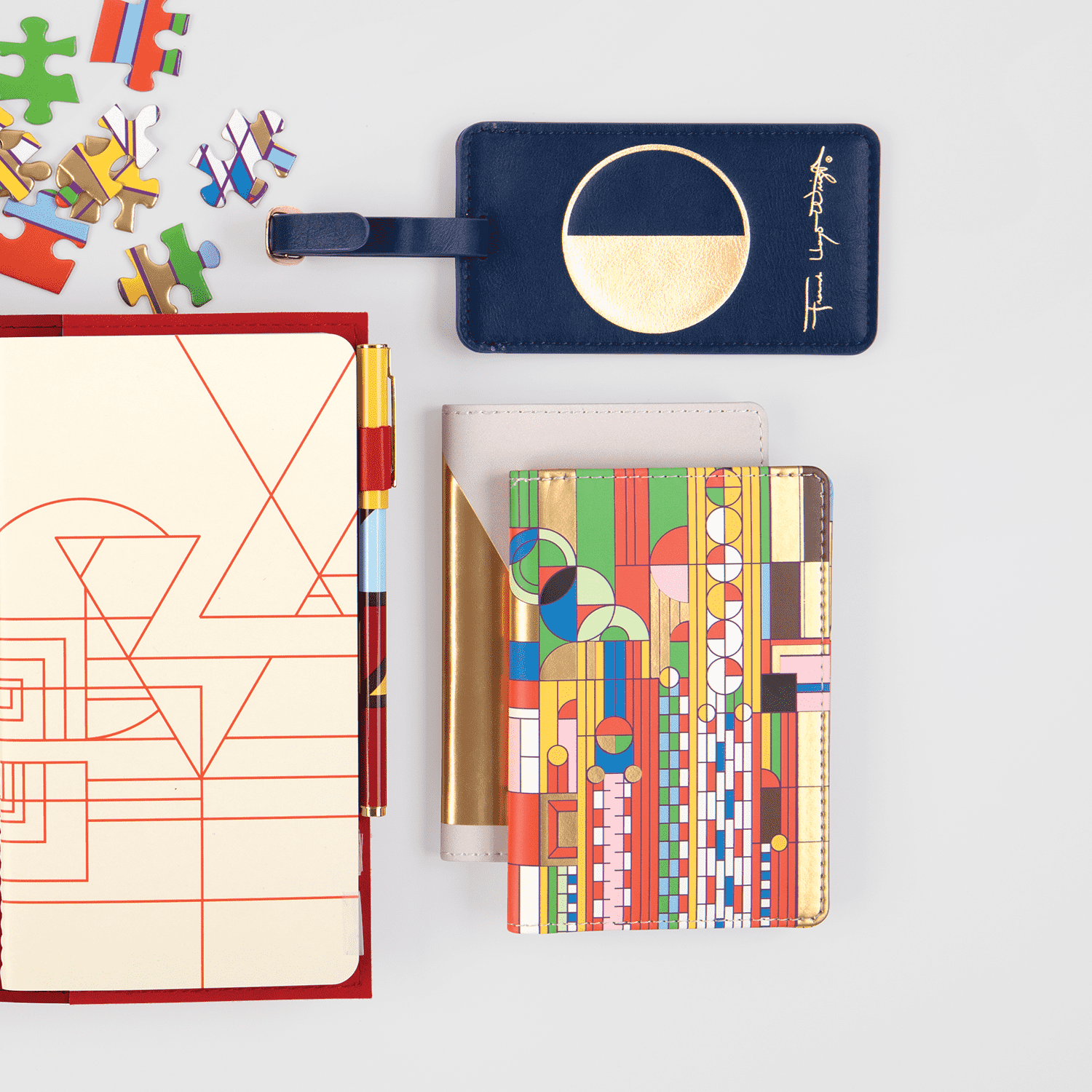 Frank Lloyd Wright Geometry Luggage Tag - Thumbnail 3