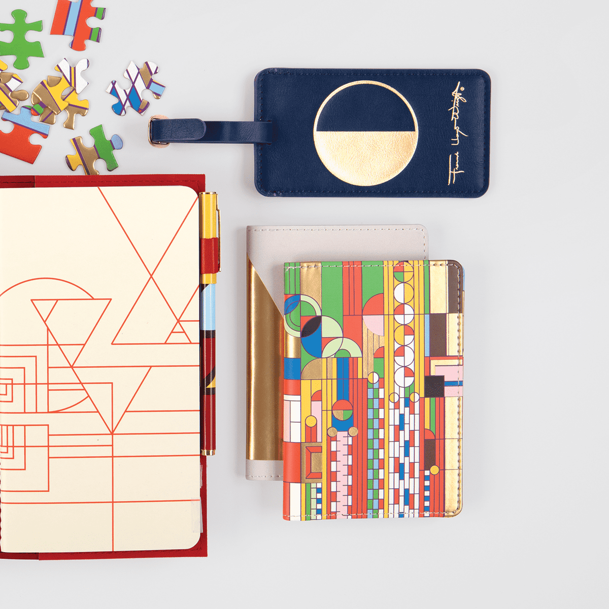 Frank Lloyd Wright Geometry Passport Cover Travel Accessories Galison 