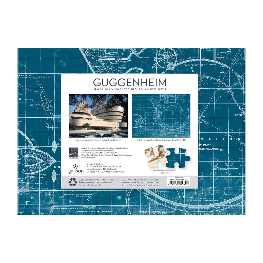 Frank Lloyd Wright Guggenheim Double Sided 500 Piece Puzzle Double Sided 500 Piece Puzzle Galison 
