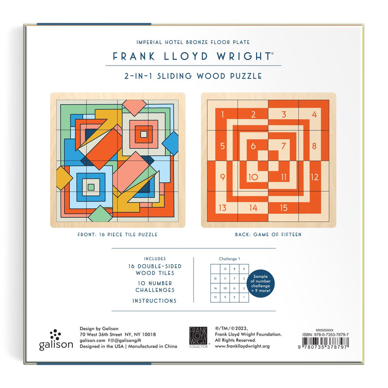 Frank Lloyd Wright Imperial Hotel 2-in-1 Sliding Wood Puzzle Sliding Wood Puzzle Frank Lloyd Wright Foundation 