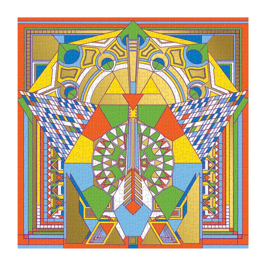 Frank Lloyd Wright Imperial Hotel Peacock Rug 500 Piece Foil Puzzle Foil Puzzles Galison 