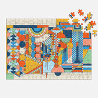 Frank Lloyd Wright Imperial Hotel Stone Wall Mural 250 Piece Wood Puzzle Games Jonathan Adler 