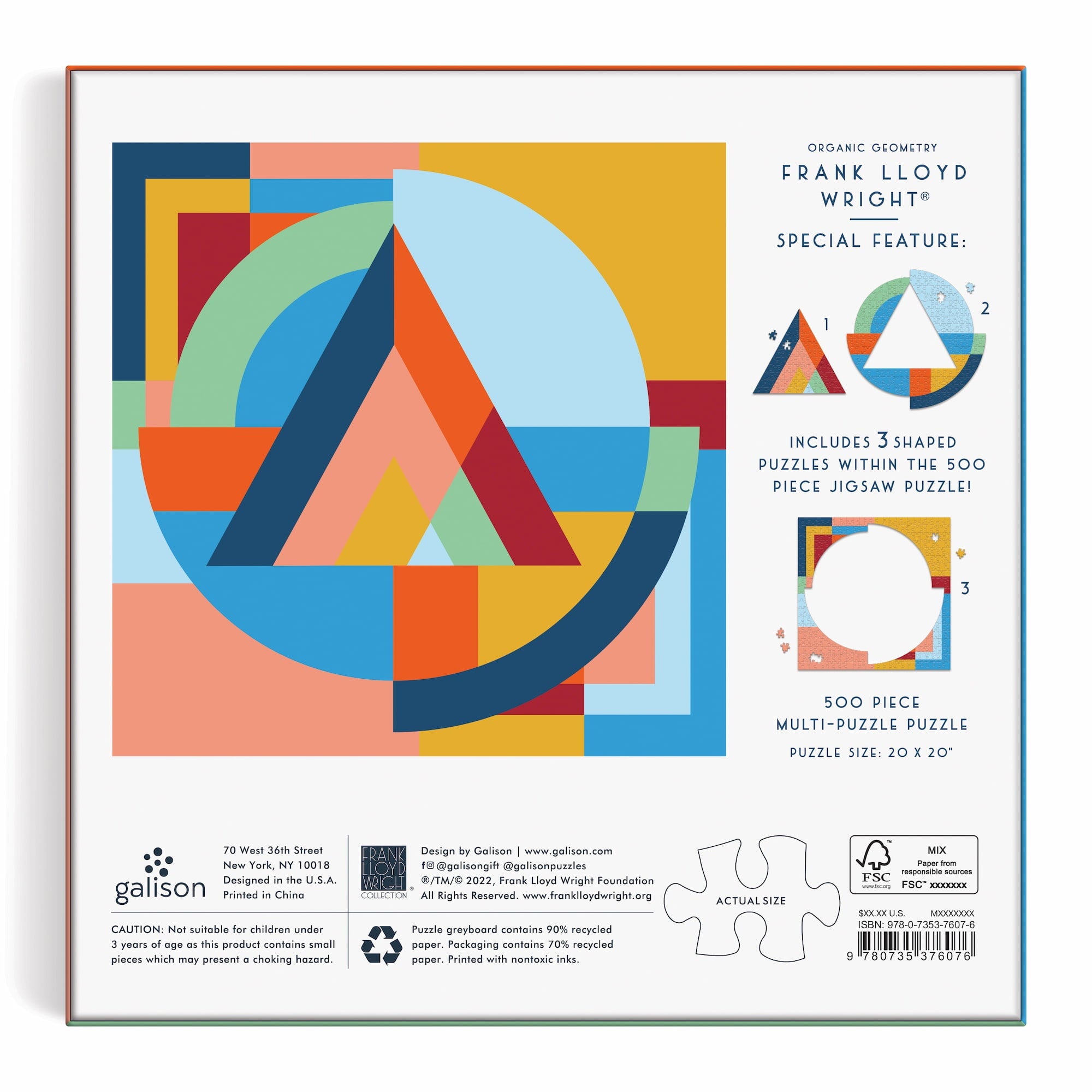 Frank Lloyd Wright Organic Geometry Puzzle | Galison