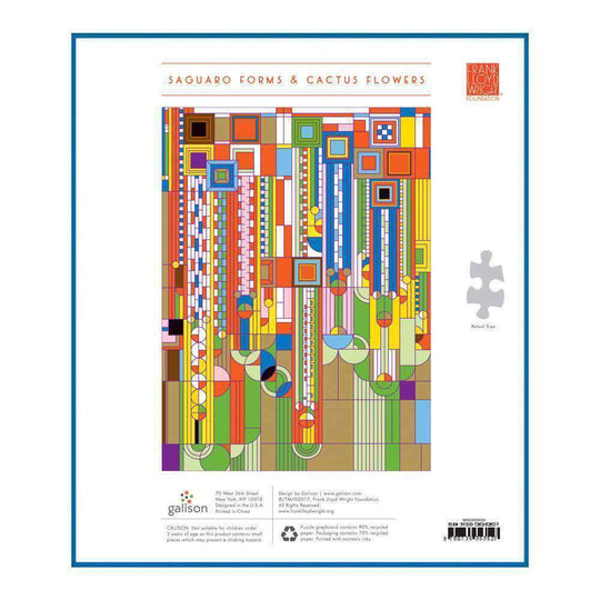 Frank Lloyd Wright Saguaro Cactus And Forms Foil Stamped 1000 Piece Puzzle Foil Puzzles Galison 