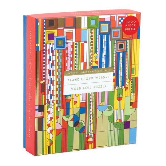Frank Lloyd Wright Saguaro Cactus And Forms Foil Stamped 1000 Piece Puzzle Foil Puzzles Galison 