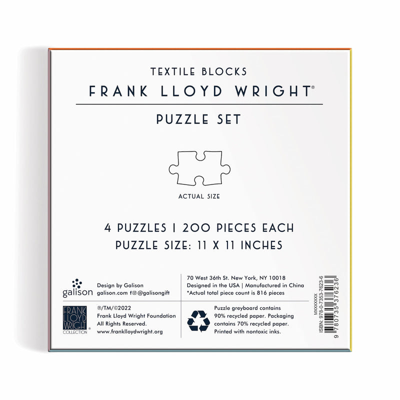 Frank Lloyd Wright Textile Blocks Set of 4 Puzzles Frank Lloyd Wright 