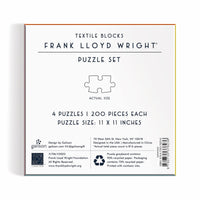 Frank Lloyd Wright Textile Blocks Set of 4 Puzzles Frank Lloyd Wright 