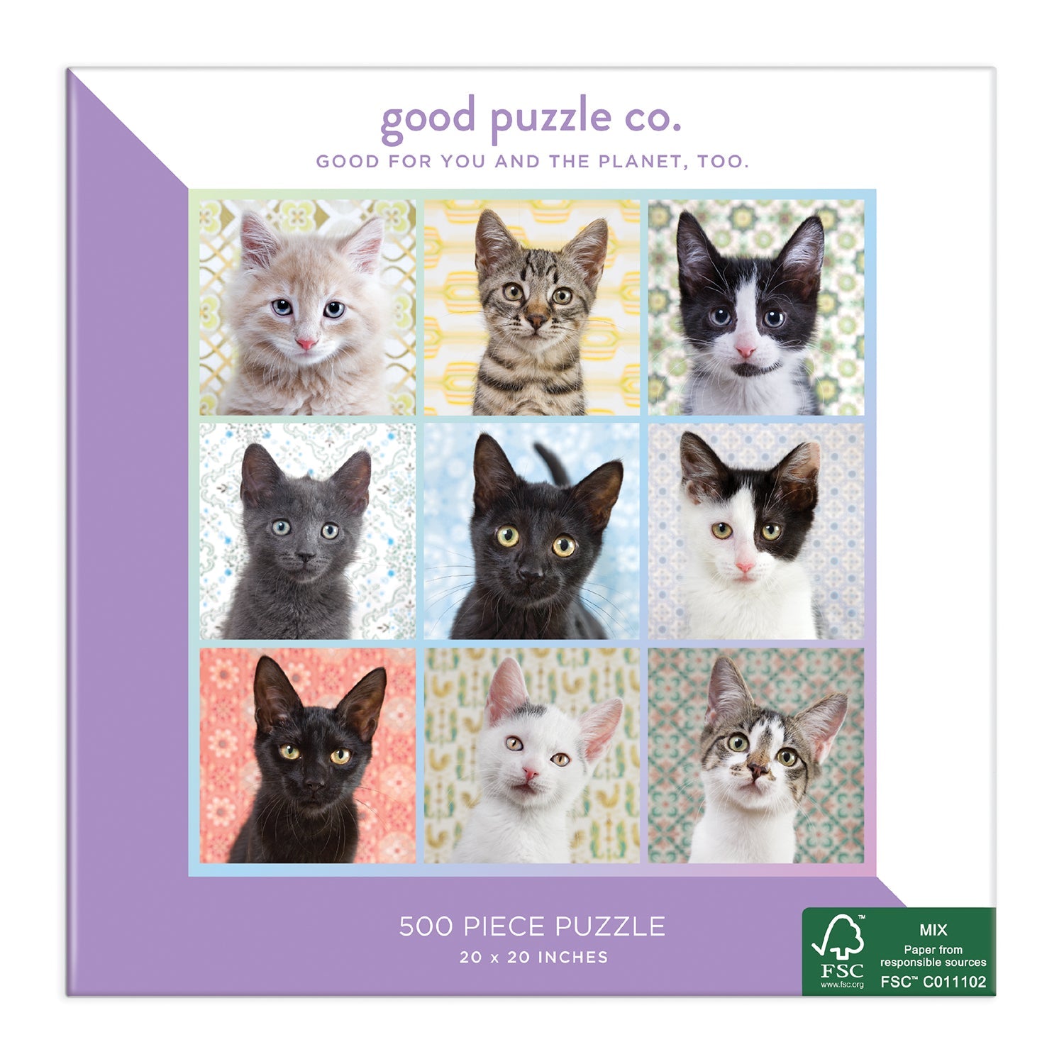 Good Puzzle Co. Cat Portraits 500pc Puzzle – Galison