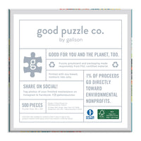 Good Puzzle Co. Dogs and Flowers 500pc Puzzle 500 Piece Puzzles Galison 