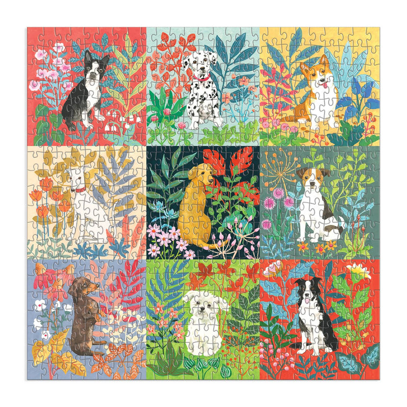 Good Puzzle Co. Dogs and Flowers 500pc Puzzle 500 Piece Puzzles Galison 