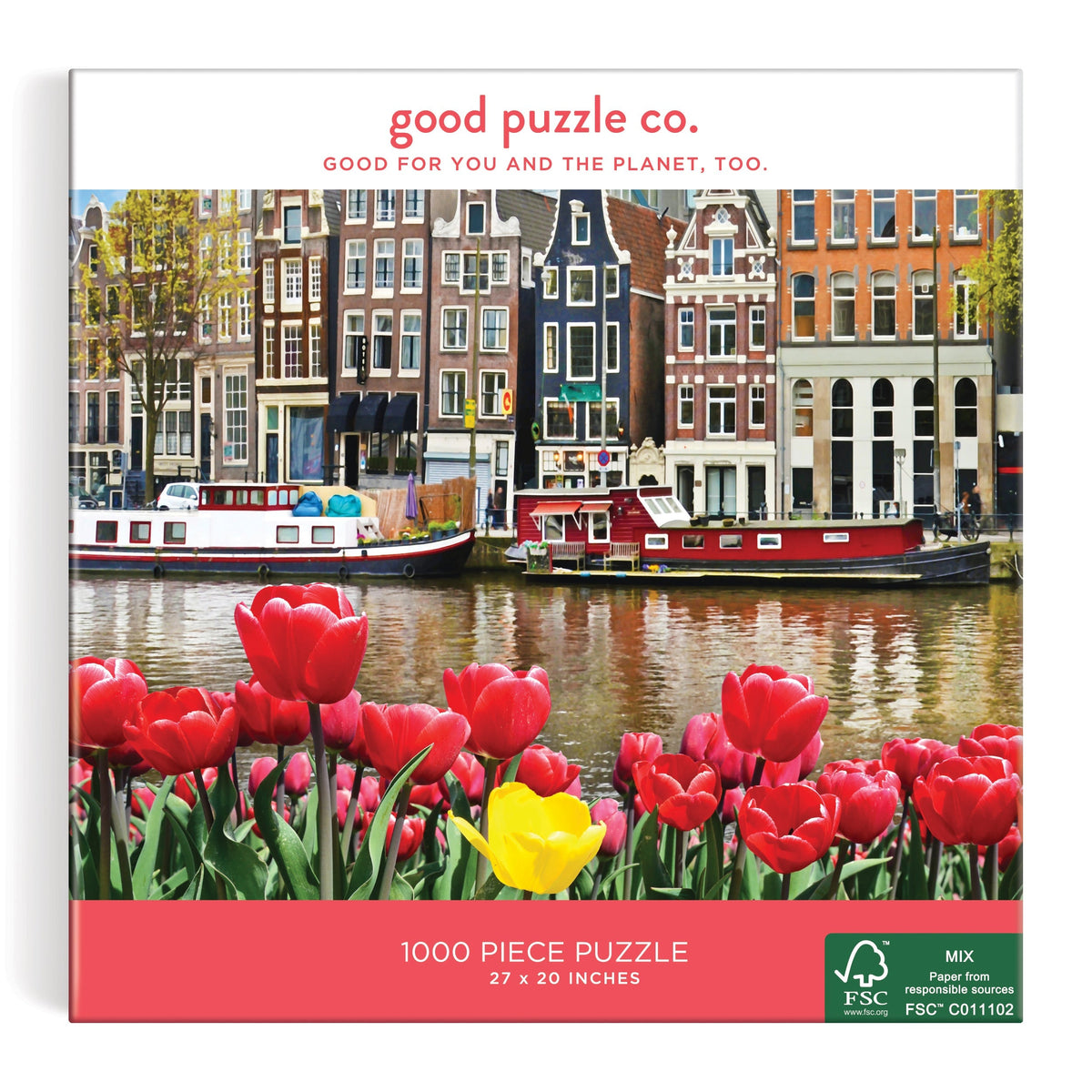 Good Puzzle Co. Flowers in Amsterdam 1000pc Puzzle 500 Piece Puzzles Galison 