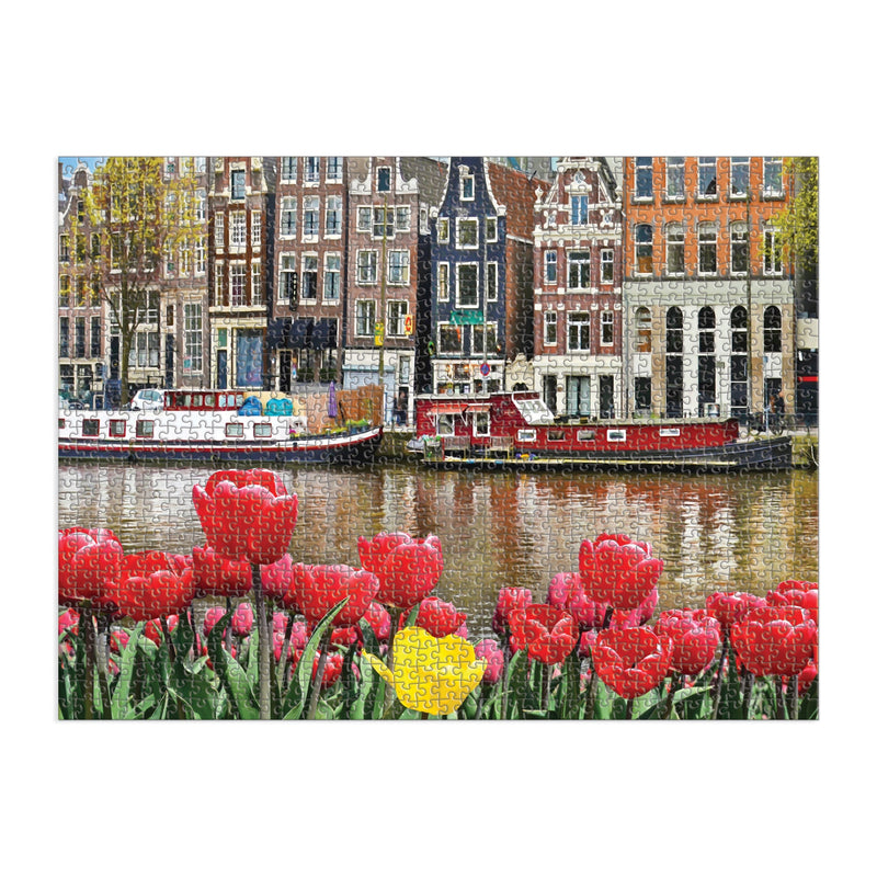 Good Puzzle Co. Flowers in Amsterdam 1000pc Puzzle 500 Piece Puzzles Galison 