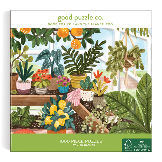 Good Puzzle Co. Greenhouse 1000 Piece Puzzle 1000 Piece Puzzles Galison 