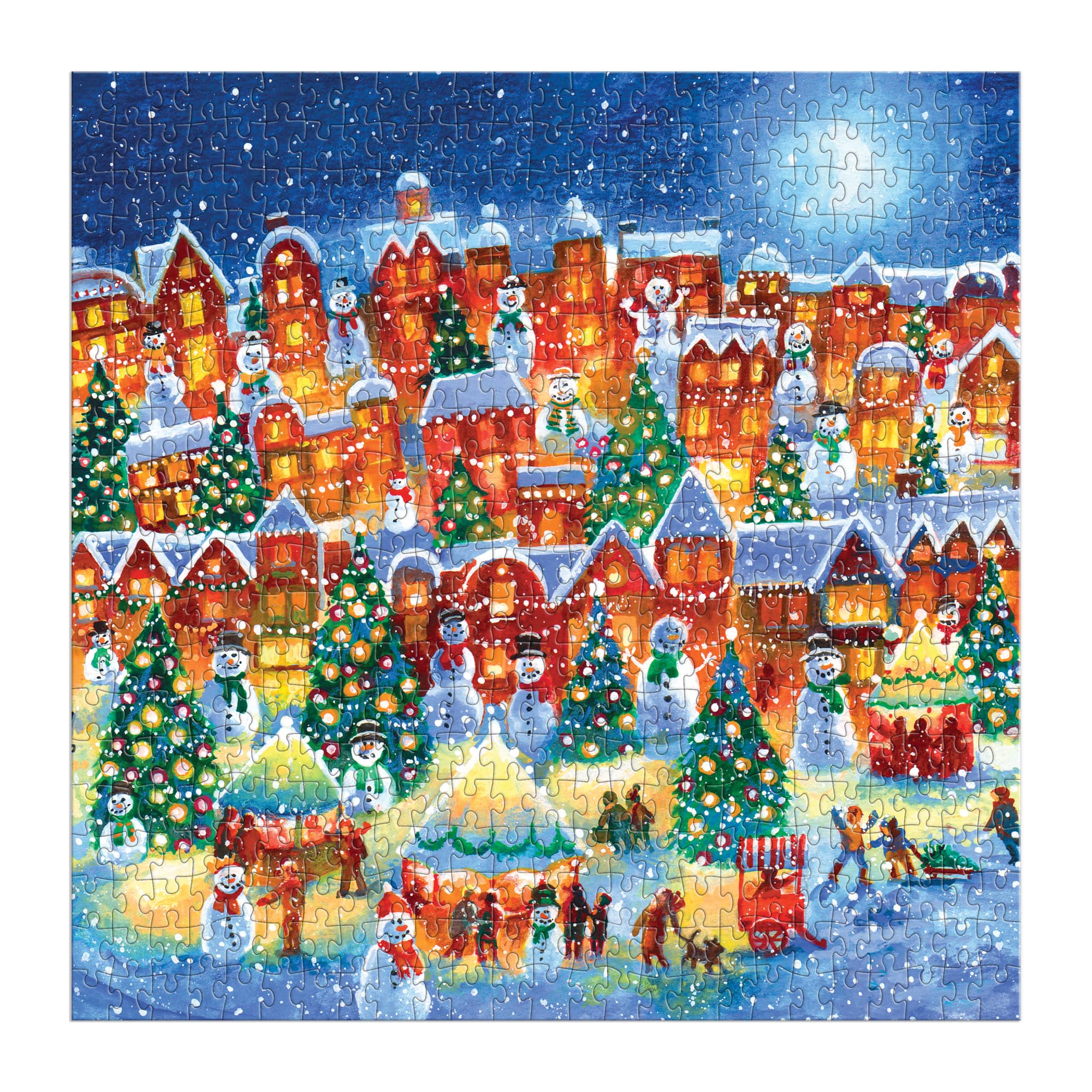 Good Puzzle Co. Little Town Lights 500pc Puzzle – Galison