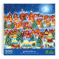 Good Puzzle Co. Little Town Lights 500pc Puzzle 500 Piece Puzzles Galison 