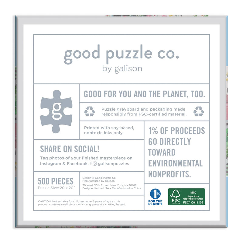 Good Puzzle Co. Outdoor Garden 500pc Puzzle 500 Piece Puzzles Galison 