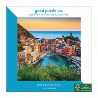 Good Puzzle Co. Sunset at Cinque Terre 500pc Puzzle 500 Piece Puzzles Galison 