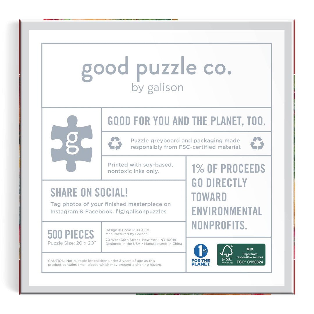 Good Puzzle Co. Warm by the Fireplace 500pc Puzzle 500 Piece Puzzles Galison 